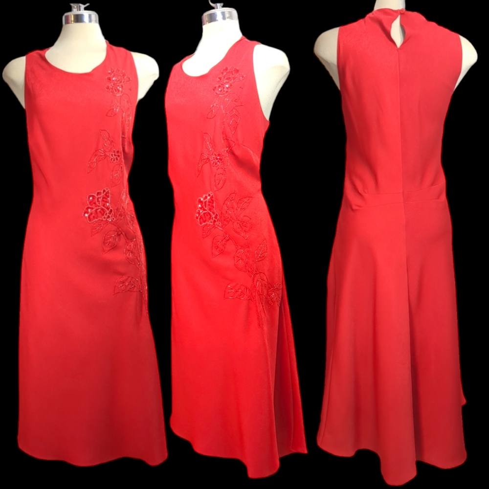 IVAN J MODA Gorgeous Red Embellished Dress Size L